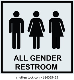 All Gender Restroom Sign Gray