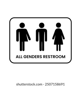 All Genders Restroom.Toilets symbol. Transgender wc. World toilet day Concept.