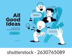 All good ideas. Vector illustration for website page design, web banner, social media banner, business presentation, marketing material.