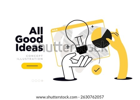 All good ideas. Vector illustration for website page design, web banner, social media banner, business presentation, marketing material.