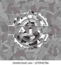 All grey camouflaged emblem