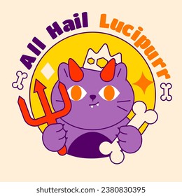 all hail lucifer for halloween illustration