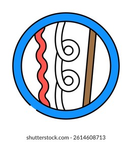 for all hair types product label caution line icon vector. for all hair types product label caution sign. isolated symbol illustration