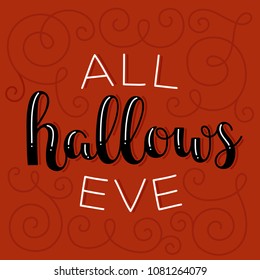 All hallows eve — digitally drawn typography graphic