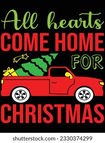 All hearts come home for christmas EPS file for cutting machine. You can edit and print this vector art with EPS editor.