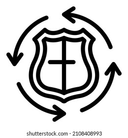 All hours guard icon. Outline all hours guard vector icon for web design isolated on white background
