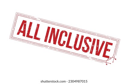 All inclusive grunge rubber stamp vector illustration on white background. All inclusive grunge rubber stamp.