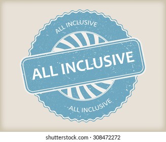 All inclusive grunge rubber stamp.Vector illustration.
