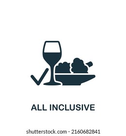 All Inclusive Icon. Monochrome Simple Travel Icon For Templates, Web Design And Infographics