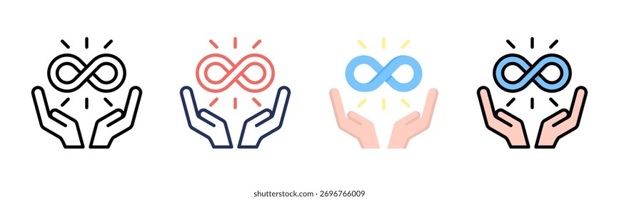 All Inclusive icon set multiple style collection