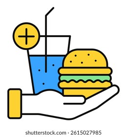 All Inclusive Meals Icon – Colorful Style. Full Meal Plan with Food and Drink Included