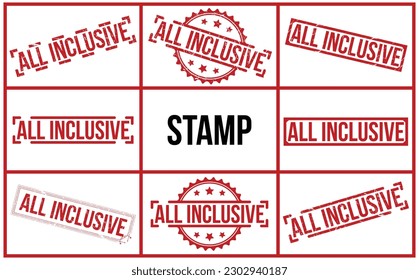 All inclusive Red Rubber Stamp set.