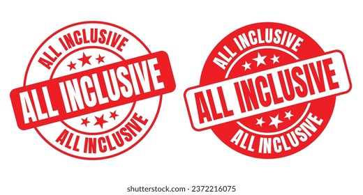 All Inclusive rounded vector symbol set on white background