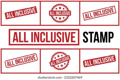 All inclusive Rubber Stamp Set Vector