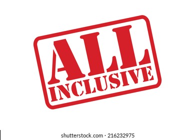 ALL INCLUSIVE Rubber Stamp vector over a white background.