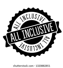all inclusive stamp on white background. Sign, label, sticker.