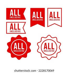 all inclusive sticker symbol icon red color