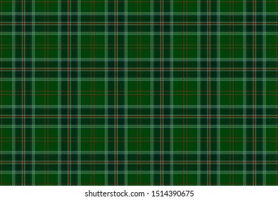 All Ireland Green Tartan. Seamless rectangle pattern for fabric, kilts, skirts, plaids