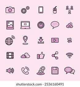 All kind of Time, date and address concept editable stroke outline icons set isolated on clean background flat vector illustration collection.