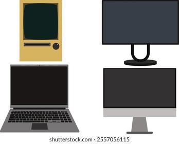 All kinds of computer vector images on white background