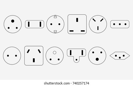 All kinds of sockets. Vector illustration