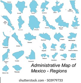 All large and detailed regions of Mexico