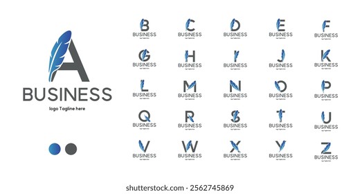All Letter Feather typographic logo