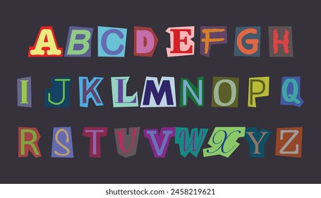 all letters of the alphabet with ransom note style