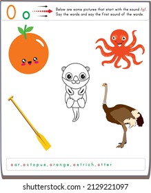 All the letters in the alphabet were shown with pictures and the student was asked to make that sound.