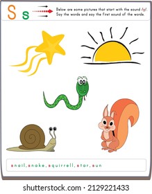 All the letters in the alphabet were shown with pictures and the student was asked to make that sound.