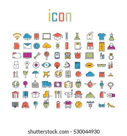 All line icons color of technology school logistics internet tour planning and fashion icons,Modern infographic vector logo