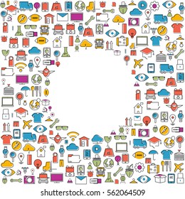 All line icons color of technology school logistics internet tour planning and fashion icons,Modern infographic vector logo