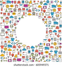 All line icons color of technology school logistics internet tour planning and fashion icons,Modern infographic vector