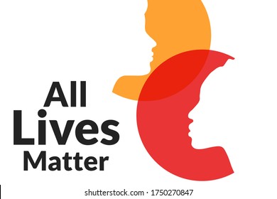 El concepto de "Todas las vidas importan". Plantilla para fondo, banner, afiche con inscripción de texto. Ilustración del vector EPS10
