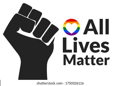 All Lives Matter concept. Template for background, banner, poster with text inscription. Vector EPS10 illustration