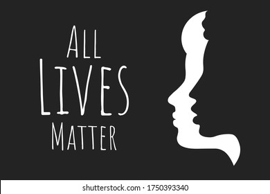 All Lives Matter concept. Template for background, banner, poster with text inscription. Vector EPS10 illustration