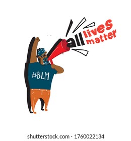 All lives matter, stop racism, Black Lives Matter vector illustration