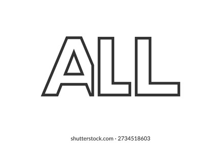 ALL logo design template with strong and modern bold text. Initial based vector logotype featuring simple and minimal typography. Trendy company identity ideal for businesses brand presence.