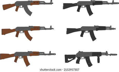 All major generations of the AK assault rifle in one image. From AK-47 to AK-12