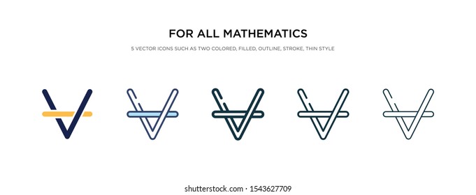 for all mathematics icon in different style vector illustration. two colored and black for all mathematics vector icons designed in filled, outline, line and stroke style can be used for web,