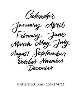ALL MONTHS VECTOR LETTERING SET. FOR CALENDAR
JANUARY, FEBRUARY, MARCH, APRIL, MAY, JUNE, JULY, AUGUST, SEPTEMBER, OCTOBER, NOVEMBER, DECEMBER