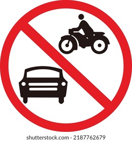 All Motor Vehicles Prohibited Road sign