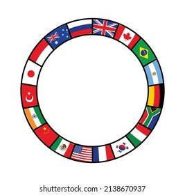 All national flag in circle vector eps 10 