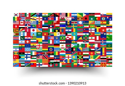 All national flags of the world . Background style .