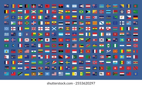 All national flags of the world. The collection of all countries icons