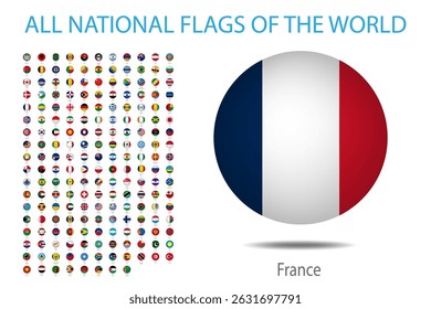 All National Flags of the World Displayed in Circular Format