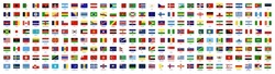 All National Flags Of The World With Names - High Quality Vector Flag. Vector 10 Eps.