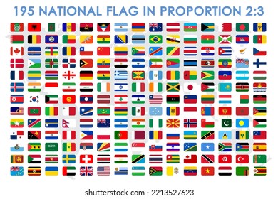 Todas las banderas nacionales del mundo con nombres - bandera vectorial de alta calidad aislada en fondo blanco