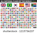 All national flags of the world . Ratio 4 : 6 design with float sticky note paper style . Elements vector .