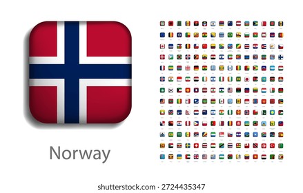Todas las banderas nacionales del mundo . Diseño cuadrado